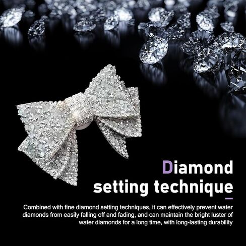 2PCS Car Vent Butterfly Bow Clip, Sparkling Rhinestone-studded Vent Decoration, Car Smell Diffuser Clip for Vehicles Offices Restaurants Cafes, for Girl Women (Black & White) in Kuwait