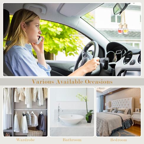 200 Pcs 8 ml Hanging Car Air Freshener Diffuser Bulk Clear Empty Essential Oil Diffuser Bottles Aromatherapy Fragrance Perfume Pendant Glass Vials Car Interior Ornament Decoration in Saudi Arabia