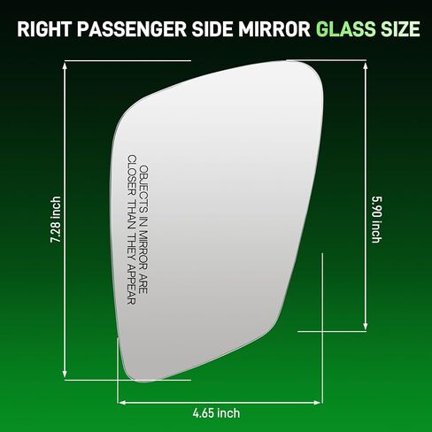 AUTOKAY Right Passenger Side Mirror Glass with Heated Fits for BMW 528i 535d 535i 550i 640i 650i 740i 740li 750i 750li 760li ActiveHybrid 5 ActiveHybrid 7 M5 M6, Right Side Exterior Rearview Mirror in Kuwait