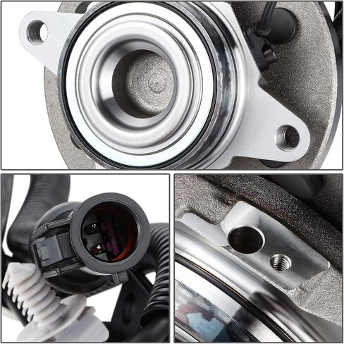 Auto Dynasty (6 Stud Hub) Factory Style Front Wheel Bearing Hub Assembly with ABS Sensor Cable and Plug Compatible with Ford F-150 RWD 2009-2010, Driver or Passenger Side, Bare Steel in Kuwait