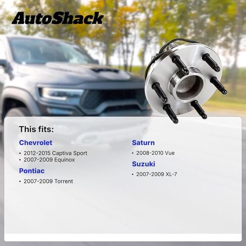 مجموعة محمل محور العجلة الأمامية من AutoShack - جانب السائق أو الراكب لسيارة شيفروليه، إكوينوكس 2007-2009 كابتيفا سبورت 2012-2015، FWD AWD L4 2.4L V6 3.0L 3.4L 3.6L - 5 عروة، مع ABS in Kuwait