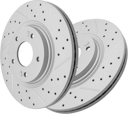 Front Disc Brake Rotors, Drilled Slotted Brake Rotors Kit, Fit for Hyundai Elantra GT Sonata Tucson Kona Veloster, Kia Optima Forte Forte5 Sport-age Niro Ev Seltos, Infiniti Qx60 in Saudi Arabia