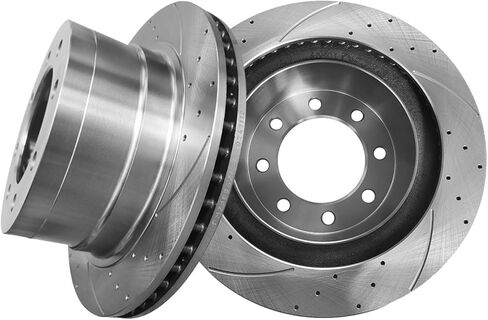 PM Auto Rear 351.9mm Drilled Slotted Brake Disc Rotors Replacement For 2003-2008 Dodge RAM 3500 in Kuwait