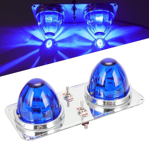 motoparty Blue LED Watermelon Lights with Dome Light Plate, Compatible with Peterbilt 379 389 in Kuwait