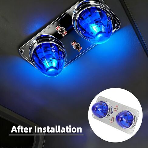 motoparty Blue LED Watermelon Lights with Dome Light Plate, Compatible with Peterbilt 379 389 in Kuwait
