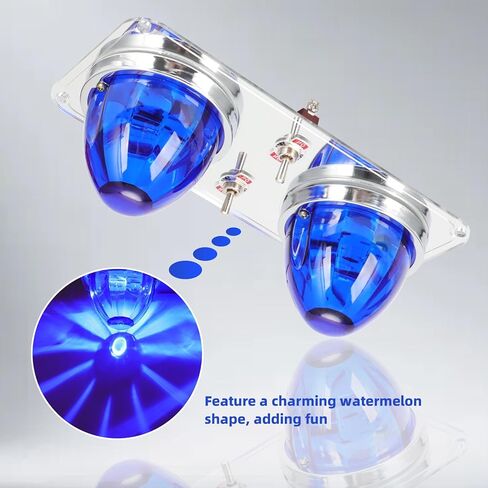 motoparty Blue LED Watermelon Lights with Dome Light Plate, Compatible with Peterbilt 379 389 in Kuwait