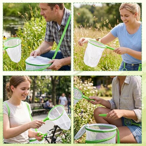 Butterfly Net, Bug Net, Outdoor Exploration Tool with Fine Mesh Design, Lightweight and Durable Spring Steel Frame, Ideal for Catching Butterflies and Insects in Gardens and Parks in Saudi Arabia