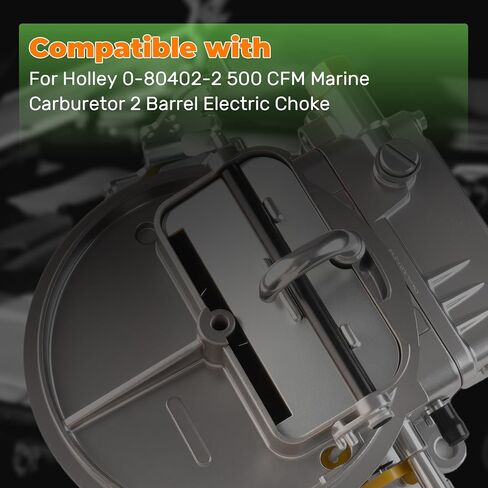مكربن ​​بحري 500 CFM 2-Barrel مع خنق كهربائي، يستبدل Holley 2300 0-80402-2، 2 BBL غاز الكربوهيدرات البحرية، متوافق مع Holley 0-80402-2 500 CFM in Kuwait