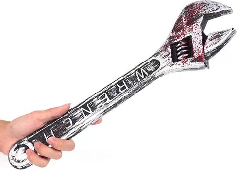 Soochat Halloween Wrench Prop, Bloody Simulation Wrench, Fake Plastic Wrench for Halloween Costume Accessories Haunted House Prop in Kuwait