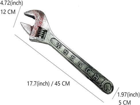 Soochat Halloween Wrench Prop, Bloody Simulation Wrench, Fake Plastic Wrench for Halloween Costume Accessories Haunted House Prop in Kuwait