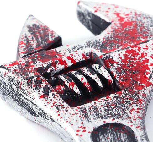 Soochat Halloween Wrench Prop, Bloody Simulation Wrench, Fake Plastic Wrench for Halloween Costume Accessories Haunted House Prop in Kuwait
