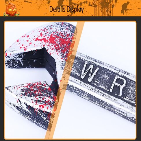 Soochat Halloween Wrench Prop, Bloody Simulation Wrench, Fake Plastic Wrench for Halloween Costume Accessories Haunted House Prop in Kuwait