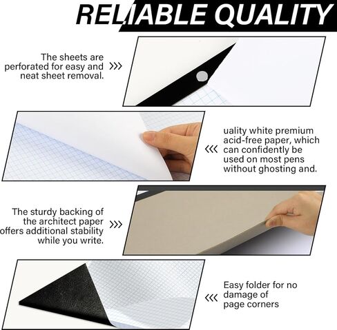 gisgfim 2 Pads Large Engineering Graph Paper 22x17 inch Sturdy Graph Desk Pad 1/4inch Quad Grid Blueprint Paper Giant Drafting Pad Sketching Graph Paper for Engineer Architect Designer Mathematician in Saudi Arabia