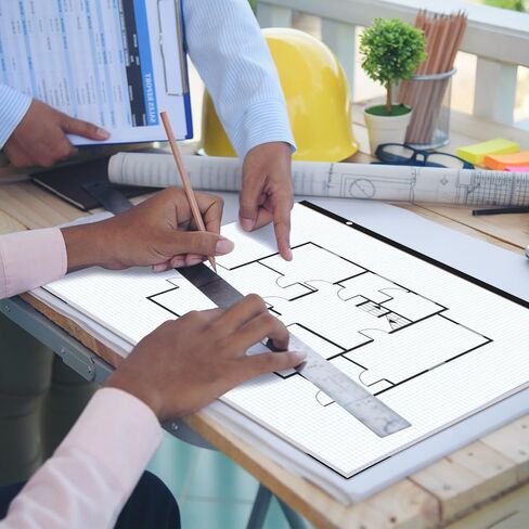gisgfim 2 Pads Large Engineering Graph Paper 22x17 inch Sturdy Graph Desk Pad 1/4inch Quad Grid Blueprint Paper Giant Drafting Pad Sketching Graph Paper for Engineer Architect Designer Mathematician in Saudi Arabia