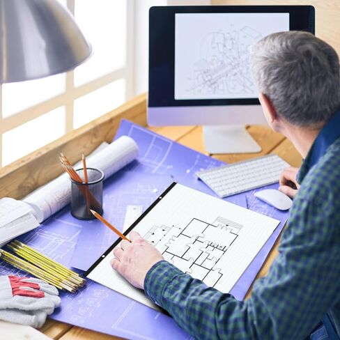 gisgfim 2 Pads Large Engineering Graph Paper 22x17 inch Sturdy Graph Desk Pad 1/4inch Quad Grid Blueprint Paper Giant Drafting Pad Sketching Graph Paper for Engineer Architect Designer Mathematician in Saudi Arabia