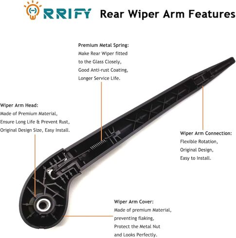 Rear Windshield Wiper Blade Arm Set for Volvo V70 2008-2016, for Volvo XC70 2009-2016 Rear Windsheild Back Wiper Arm and wiper Blade with Cover Assembly - 360mm 14 inch in Kuwait