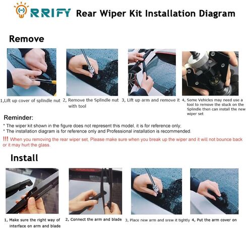 Rear Windshield Wiper Blade Arm Set for Volvo V70 2008-2016, for Volvo XC70 2009-2016 Rear Windsheild Back Wiper Arm and wiper Blade with Cover Assembly - 360mm 14 inch in Kuwait