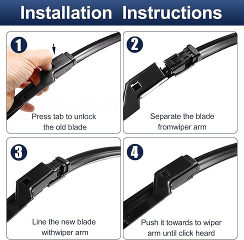 X AUTOHAUX 2pcs 22"+18" Silicone Front Windshield Wiper Blade for Chevrolet Colorado 2015-2022 for GMC Canyon 2015-2022 Windscreen Wiper OE Replacement Set All-Seasons Top-Lock/Push Button in Saudi Arabia