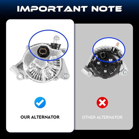 New Alternator for Jeep Liberty 3.7L 2003-2006, for Grand Cherokee 4.7L 2001-2003, for Dodge Dakota 3.7L 4.7L 2001-2006, for Mitsubishi Raider 3.7L 4.7L 2006, 136Amp 12V, Replace for 5170746AA in Kuwait