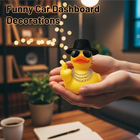 3PCS Rubber DucksSet, Rubber Ducks Accessories with Swinging Duck for Car, Funny Car Accessories for Cruise Ducks, Set of 3 Ducks 3 Hats 3 Glasses 3 Mugs 9 Chains in Saudi Arabia