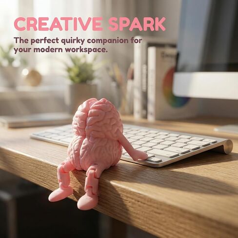 1pc Funny Desk Decor - Pink Brain-Shaped Plastic Novelty, Quirky Brain Companion Gift for Friends, Office Pranks & Parties, Outdoor Brains Model Statue in Kuwait