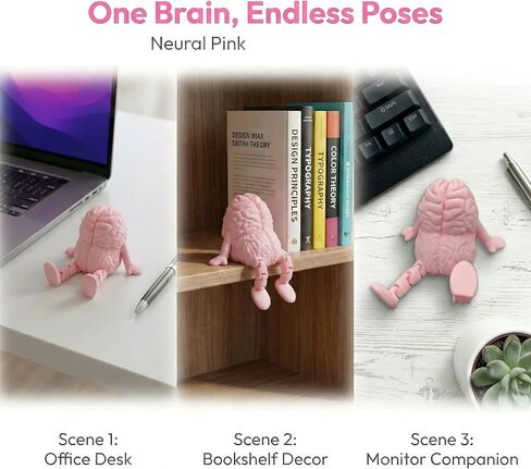 1pc Funny Desk Decor - Pink Brain-Shaped Plastic Novelty, Quirky Brain Companion Gift for Friends, Office Pranks & Parties, Outdoor Brains Model Statue in Kuwait