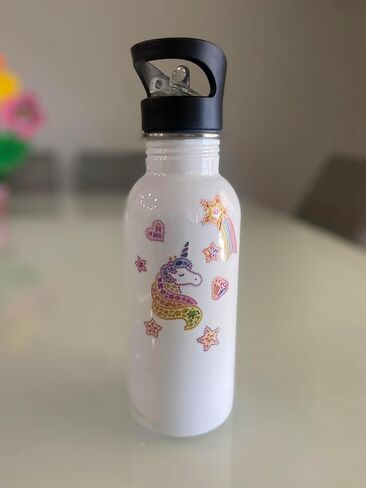 Unicorn Stickers - Girl Stickers for Girls 4-8 Shiny Sparkle Dimensional for Kids for Creating Unicorn Water Bottle for Cups Clear with Gems in Kuwait