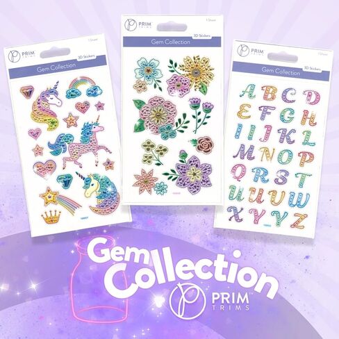 Unicorn Stickers - Girl Stickers for Girls 4-8 Shiny Sparkle Dimensional for Kids for Creating Unicorn Water Bottle for Cups Clear with Gems in Kuwait