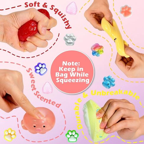 Squishy Toys 20 Pack Food Squishies Taba Squeeze Kawaii Slow Rising Bulk Sensory Fidget Toys Set for Kids Adults, Party Favors Goodie Bag Stuffers Stress Relief Anxiety Gifts for Girls Boys in Saudi Arabia