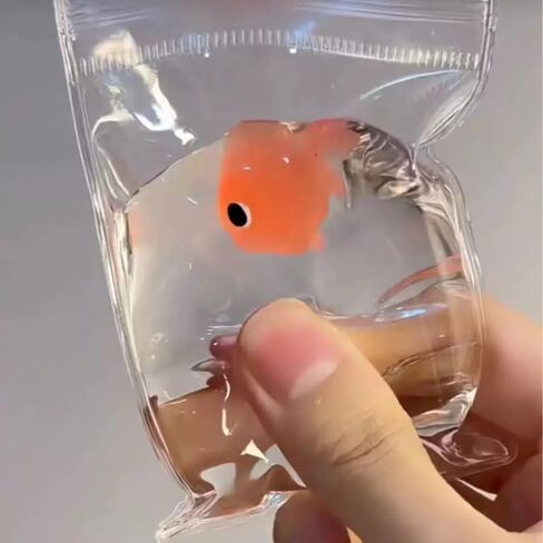 Cute Stress Relief Taba, Fish Fillet Stress Ball, Transparent Goldfish Pouch Silicone with PVC Material Your Bad Mood for Adults in Saudi Arabia