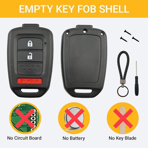 No Cutting Required Key Fob Case Shell for Honda 2013-2016 Accord Crosstour 2014-2015 CR-V Civic 2016-2017 HR-V Keyless Entry Remote Key Fob Cover (3 Button) in Saudi Arabia
