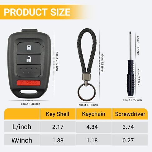 No Cutting Required Key Fob Case Shell for Honda 2013-2016 Accord Crosstour 2014-2015 CR-V Civic 2016-2017 HR-V Keyless Entry Remote Key Fob Cover (3 Button) in Saudi Arabia
