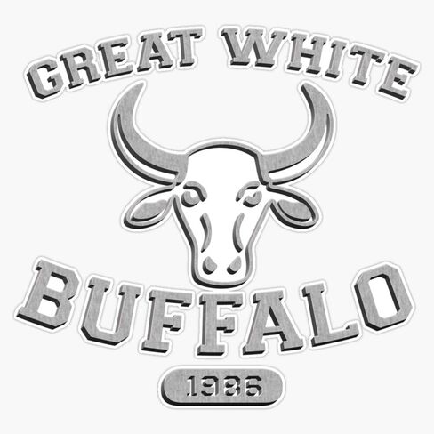 Magnet Great White Buffalo Magnet Vinyl Magnetic Sticker Size 5" in Kuwait