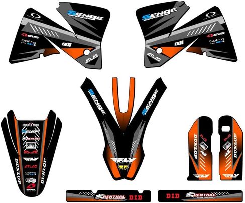 2001-2002 EXC Surge Orange Senge Graphics Complete Kit Compatible with KTM in Kuwait