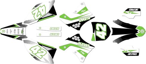 مجموعة رسومات لـ Kawasaki KX250F (2009-2012) Team Series Teal-shift 16 Mil - مجموعة ملصقات رسومات السباق المخصصة للدراجة الترابية، بدون بلاستيك in Kuwait