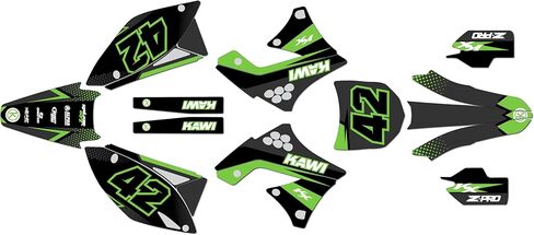 مجموعة رسومات لـ Kawasaki KX250F (2009-2012) Team Series Teal-shift 16 Mil - مجموعة ملصقات رسومات السباق المخصصة للدراجة الترابية، بدون بلاستيك in Kuwait