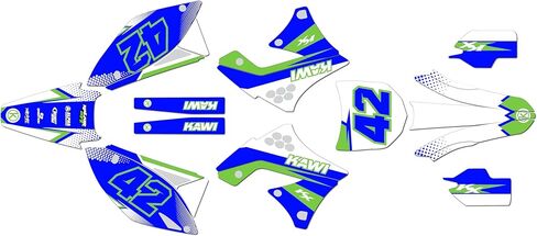 مجموعة رسومات لـ Kawasaki KX250F (2009-2012) Team Series Teal-shift 16 Mil - مجموعة ملصقات رسومات السباق المخصصة للدراجة الترابية، بدون بلاستيك in Kuwait