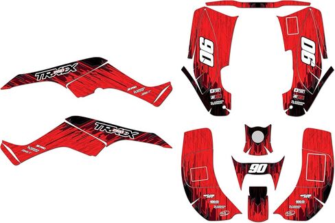 Graphics Kit for Honda TRX250EX (2001-2004) Fracture Series Red 16 Mil - ATV UTV Custom Racing Graphics Stickers Decals Kit, no-plastics in Kuwait