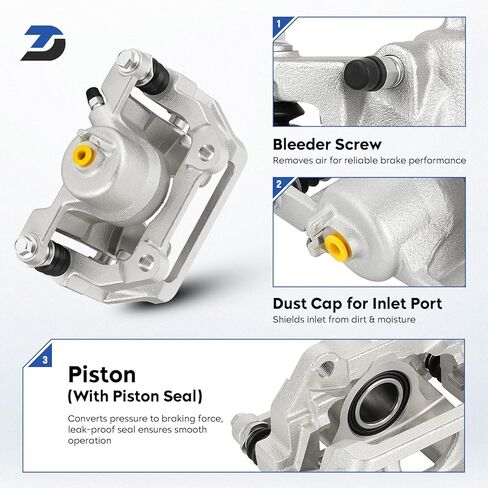 Rear Disc Brake Caliper Assembly w/Bracket for 2009-2015 Honda Pilot V6 3.5L, Rear Left & Right Replacement 19-B3824 19-B3825 in Kuwait