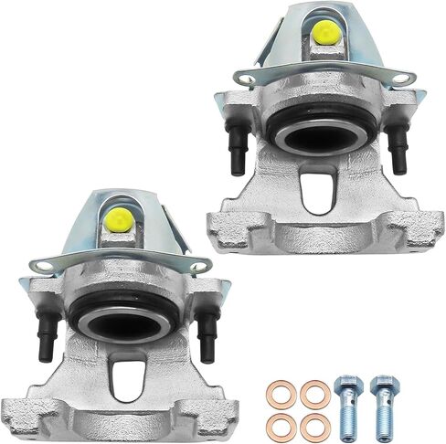 Front Brake Calipers Set Compatible with 1968-1973 Ford Mustang Disc Brake Caliper Assembly w/Brackets Replacement 18-4013 18-4012 Front Calipers in Kuwait