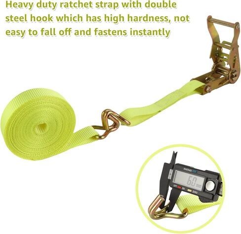 4 Pack 1 Inch Ratchet Straps Heavy Duty 20ft Tie Down Straps Ratchet with Double J Hook, 8000 LBS Break Strength, Cargo Ratchet Straps for Truck, Trailers, Motorcycle, Kayaks, Car Roof in Kuwait
