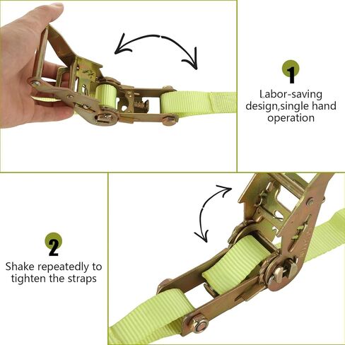 4 Pack 1 Inch Ratchet Straps Heavy Duty 20ft Tie Down Straps Ratchet with Double J Hook, 8000 LBS Break Strength, Cargo Ratchet Straps for Truck, Trailers, Motorcycle, Kayaks, Car Roof in Kuwait