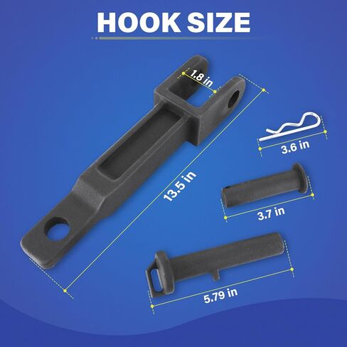 2 Pack A20-6014 Single Tow Hook Heavy Duty Tow Hook Compatible with Peterbilt/for Kenworth with Pull Pin （A65-6008） and Frame Pin （A65-6007） Semi Trucks Hitch-Front Tow Fits for T170 T270 384 386 in Kuwait