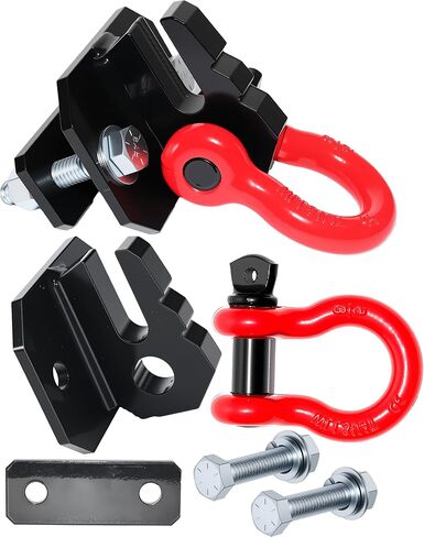 3/8" Tractor Bucket Hooks with 5/8" D-Ring Shackle Combo, Max Tow Capacity 10,000 lbs, Bolt on Tractor Hooks, Heavy Duty Grade 80 Forged Steel, 2 Pack in Saudi Arabia