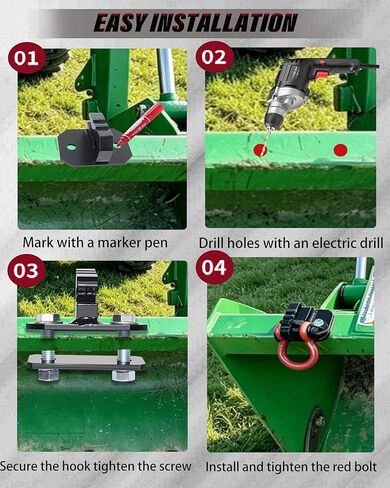 3/8" Tractor Bucket Hooks with 5/8" D-Ring Shackle Combo, Max Tow Capacity 10,000 lbs, Bolt on Tractor Hooks, Heavy Duty Grade 80 Forged Steel, 2 Pack in Saudi Arabia