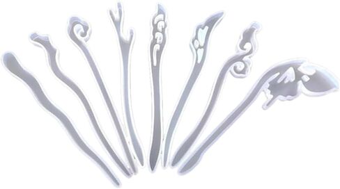 5 Pcs White Silicone Resin Hairpins Molds Hair Stick Kit for Jewelry Crafts Making Jewelry Resin Casting Molds,Jewelry Casting Supplies in Saudi Arabia