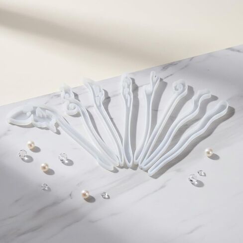 5 Pcs White Silicone Resin Hairpins Molds Hair Stick Kit for Jewelry Crafts Making Jewelry Resin Casting Molds,Jewelry Casting Supplies in Saudi Arabia