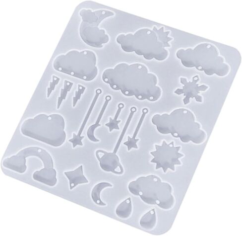 Resin Keychain Mold Mushroom Cloud Earrings Molds DIY Epoxy Resin Casting Molds with Hole for DIY Pendant Jewelry Making Casting Supplies in Kuwait