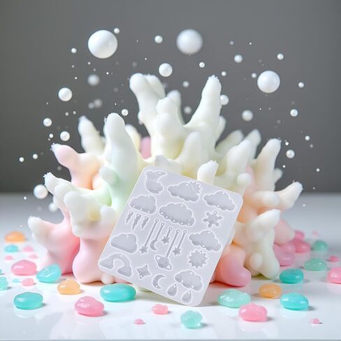 Resin Keychain Mold Mushroom Cloud Earrings Molds DIY Epoxy Resin Casting Molds with Hole for DIY Pendant Jewelry Making Casting Supplies in Kuwait