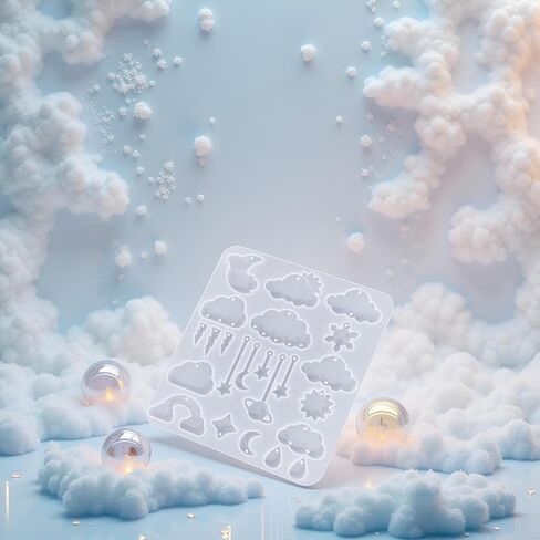 Resin Keychain Mold Mushroom Cloud Earrings Molds DIY Epoxy Resin Casting Molds with Hole for DIY Pendant Jewelry Making Casting Supplies in Kuwait